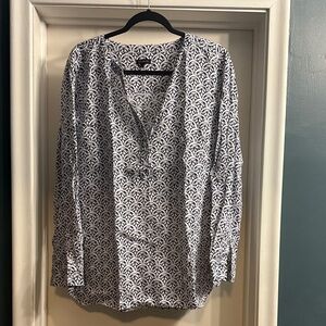 Talbots Black and White Patterned Tunic